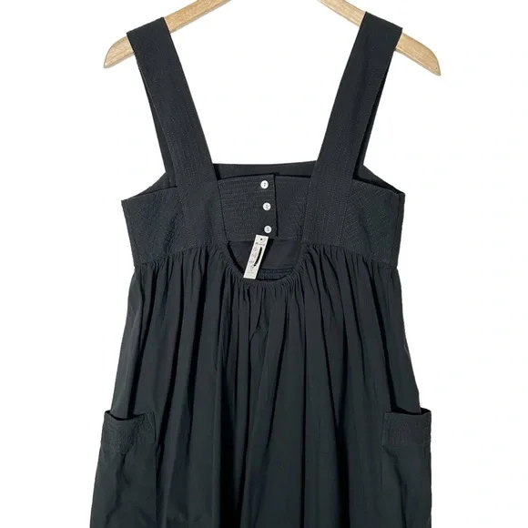 MADEWELL Cutout-Back Empire Cotton Midi Dress in Black SOLD - Picture 7 of 10